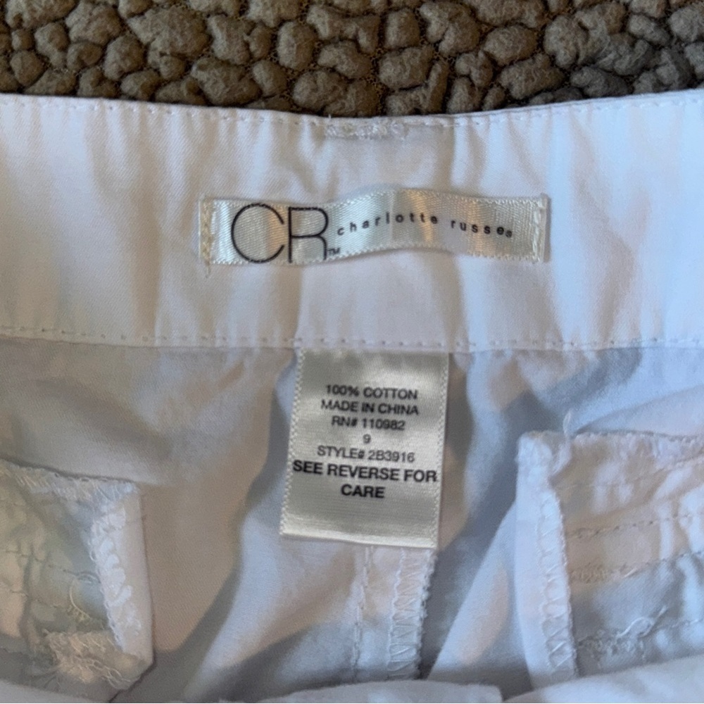 Charlotte Russe White Cargo Shorts, 90s Y2K Teen Juniors Sz 9​ - Picture 5 of 8